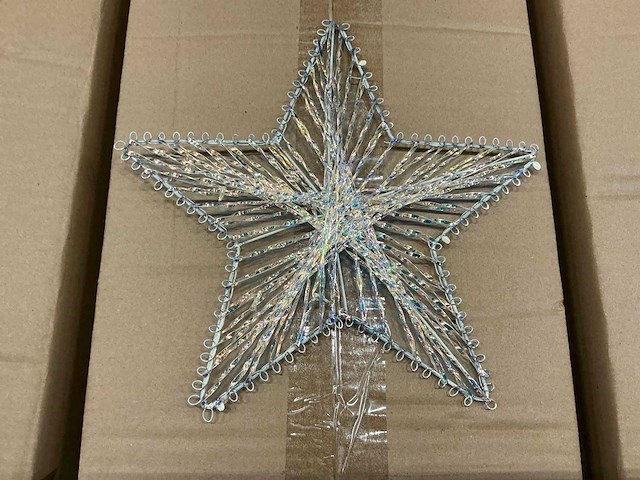 Partij christmas star 25cm iridescent (800x) - afbeelding 3 van  3