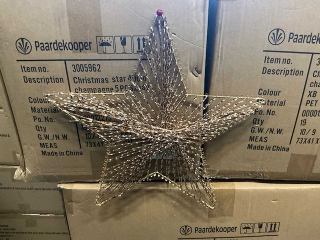 Partij christmas star 40cm champagne (855x) - afbeelding 1 van  2