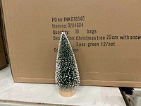 Partij christmas tree 20cm with snow 3ass green 12/set (20 sets) - afbeelding 2 van  4
