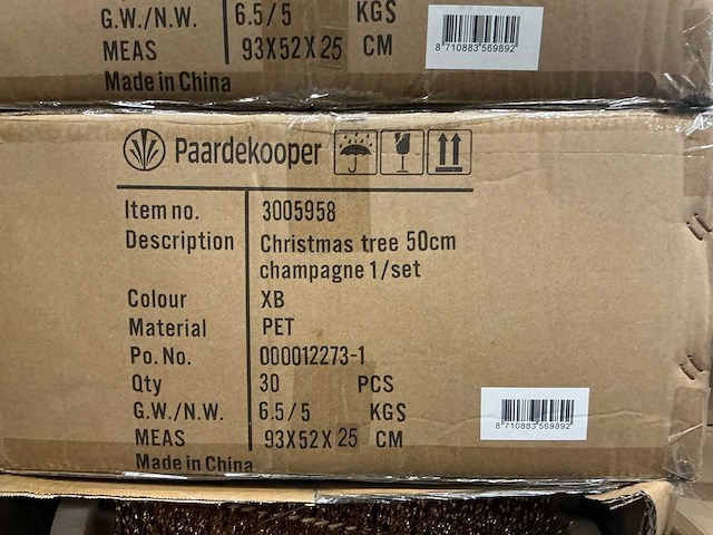 Partij christmas tree 50cm champagne (240x) - afbeelding 4 van  4