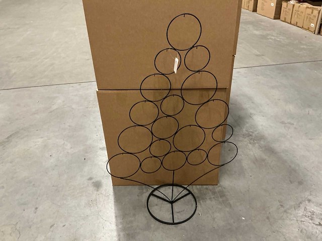 Partij christmas tree circle for christmasballs metal h95cm black (36x) - afbeelding 1 van  4