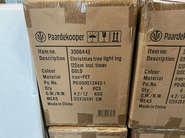 Partij christmas tree light ing 120cm incl timer gold (24x) - afbeelding 7 van  7