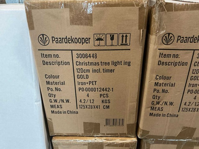 Partij christmas tree light ing 120cm incl timer gold (47x) - afbeelding 4 van  5