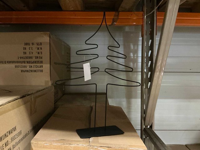 Partij christmas tree outline 32,5x8x45cm black iron (120x) - afbeelding 1 van  4