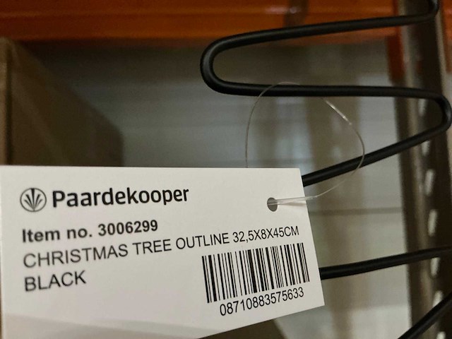 Partij christmas tree outline 32,5x8x45cm black iron (120x) - afbeelding 2 van  4