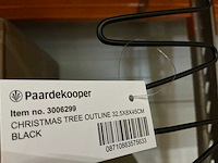 Partij christmas tree outline 32,5x8x45cm black iron (120x) - afbeelding 2 van  4