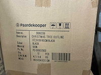 Partij christmas tree outline 32,5x8x45cm black iron (120x) - afbeelding 4 van  4