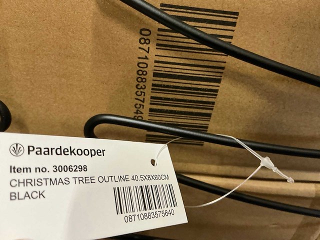 Partij christmas tree outline 40,5x8x60cm black iron (136x) - afbeelding 2 van  4