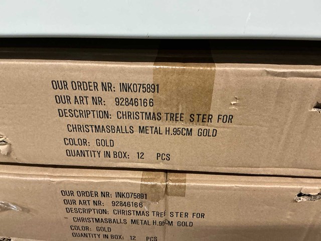 Partij christmas tree ster for christmasballs metal h95cm gold (48x) - afbeelding 3 van  4