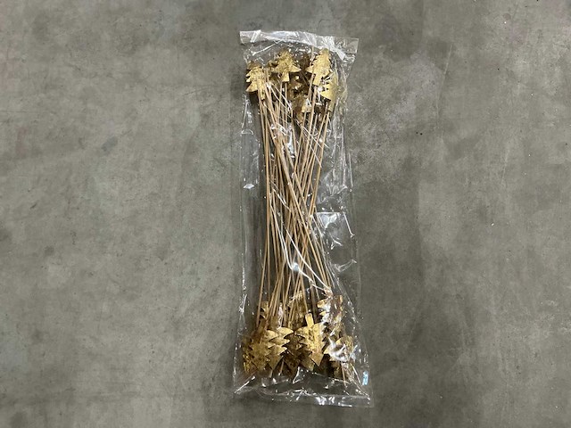 Partij christmastree on 50cm stok 9cm gold (6250x) - afbeelding 1 van  4