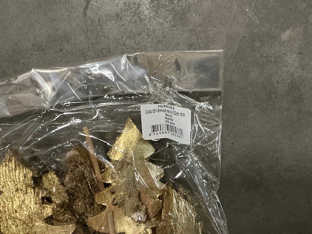 Partij christmastree on 50cm stok 9cm gold (6250x) - afbeelding 3 van  4