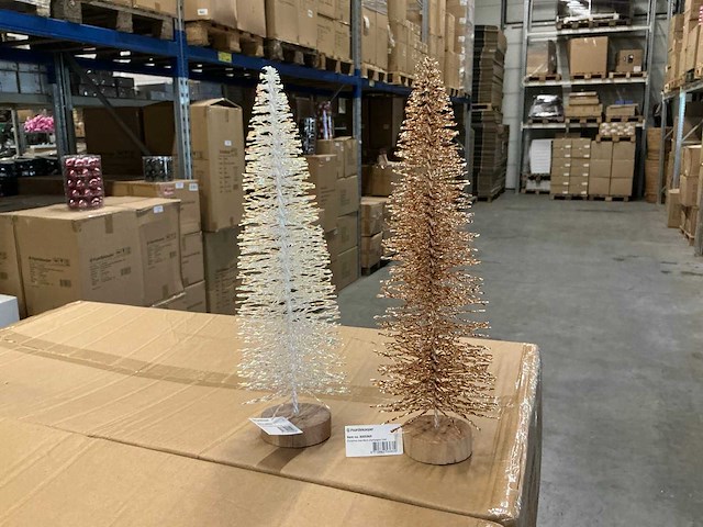 Partij christmastree’s 40cm champagne&iridescent (480x) - afbeelding 1 van  9