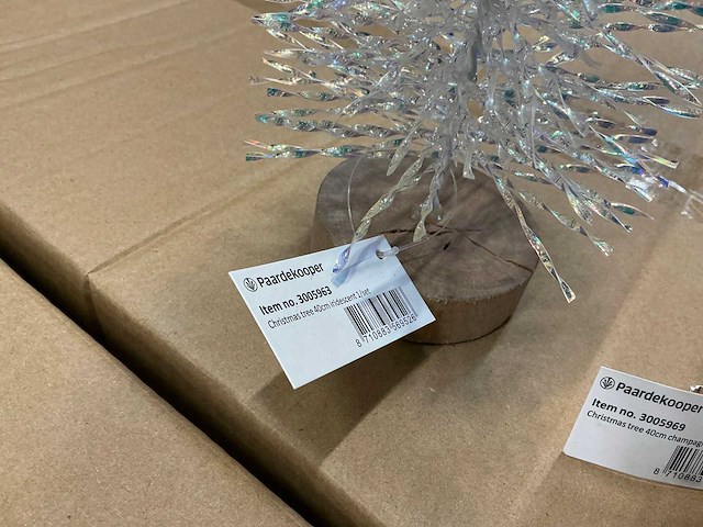 Partij christmastree’s 40cm champagne&iridescent (480x) - afbeelding 3 van  9