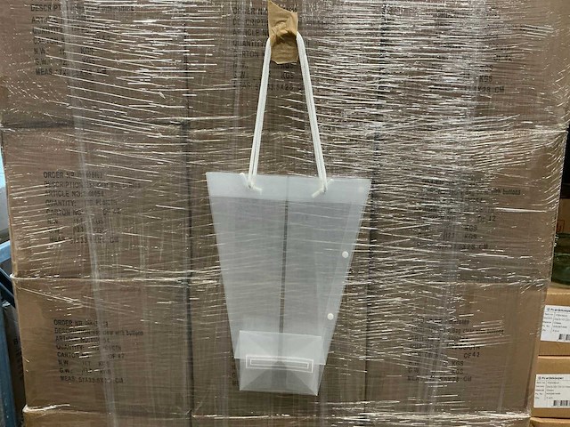 Partij clear bags with buttons (voor bloemen) (5040x) - afbeelding 5 van  7