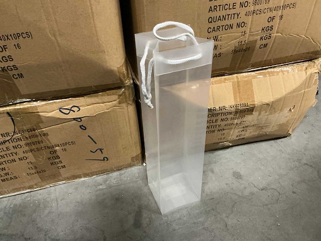 Partij clear bottle bags 9,5x9x38cm (1600x) - afbeelding 3 van  5