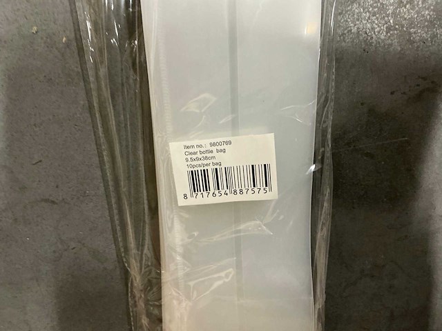 Partij clear bottle bags 9,5x9x38cm (1600x) - afbeelding 4 van  5