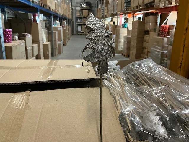 Partij coco christmastree on 50cm stok silver (5250x) - afbeelding 2 van  7