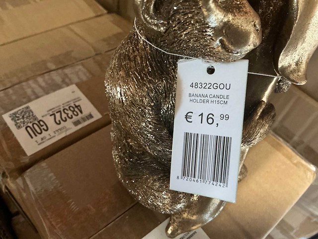 Partij coco maison banana candle holder h15cm (34x) - afbeelding 2 van  5