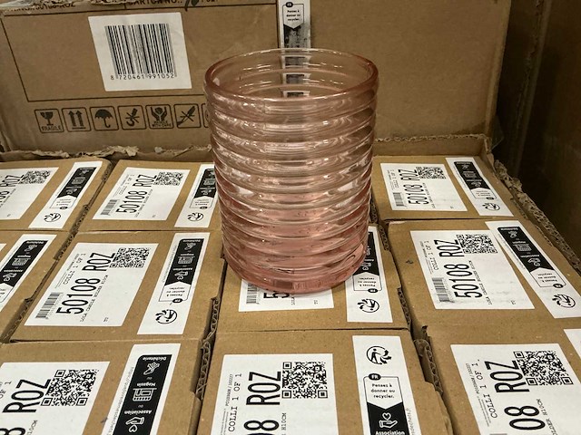 Partij coco maison lola candle holder h10cm roze (157x) - afbeelding 1 van  3