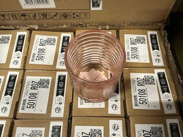 Partij coco maison lola candle holder h10cm roze (157x) - afbeelding 2 van  3