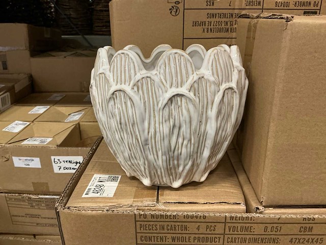 Partij coco maison regge planter h18cm wit (20x) - afbeelding 1 van  3