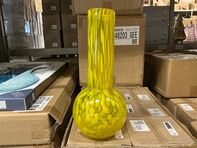 Partij coco maison selma vase h33cm geel (14x) - afbeelding 1 van  5