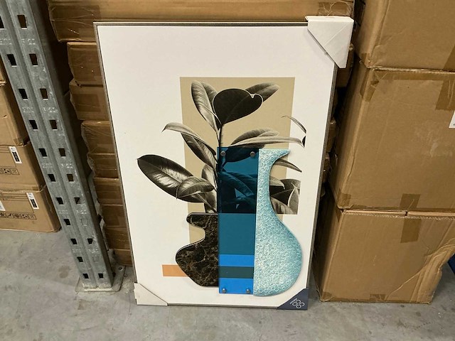 Partij coco maison seventies blue painting 50x80cm 70% mdf, 30% polystyrene (13x) - afbeelding 1 van  7