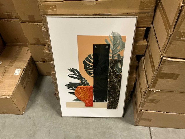 Partij coco maison seventies orange painting 50x80cm (17x) - afbeelding 1 van  4