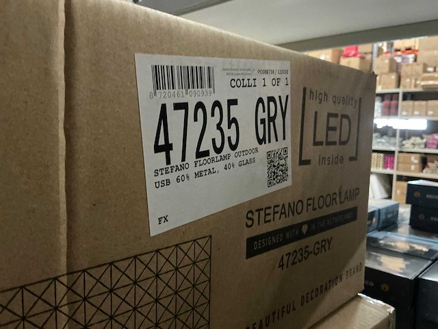 Partij coco maison stefano floor lamp grey h160cm (8x) - afbeelding 5 van  5