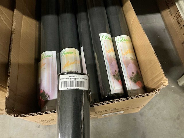 Partij colorflor short fibre roll 25mtr x 60cm black (76x) - afbeelding 2 van  4