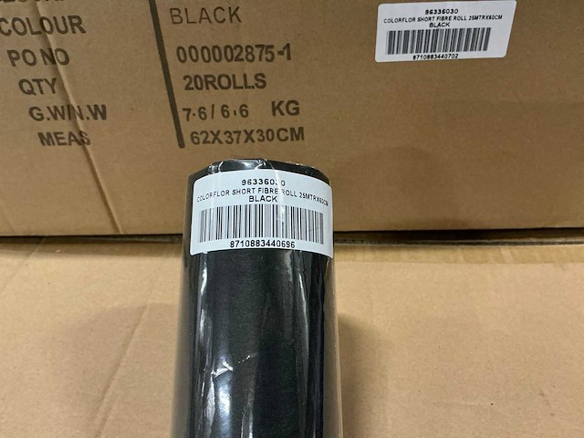 Partij colorflor short fibre roll 25mtrx60cm black (140x) - afbeelding 2 van  3