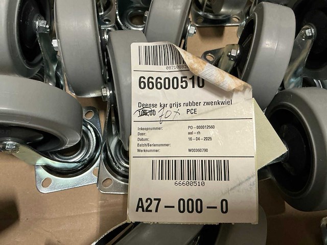 Partij colson zwenkwielen grijs (70x) - afbeelding 2 van  2