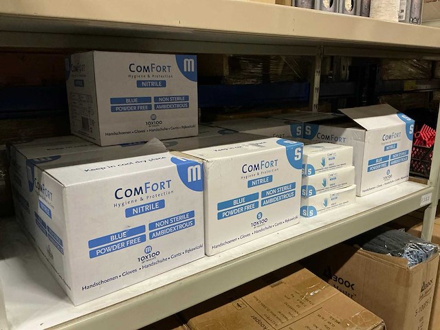 Partij comfort nitrile handschoenen s&m 100pcs per box (86x) - afbeelding 1 van  3
