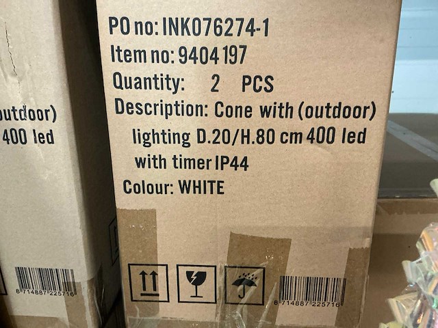 Partij cone with (outdoor) lighting d20/h80cm 400 led with timer ip44 (28x) - afbeelding 7 van  7