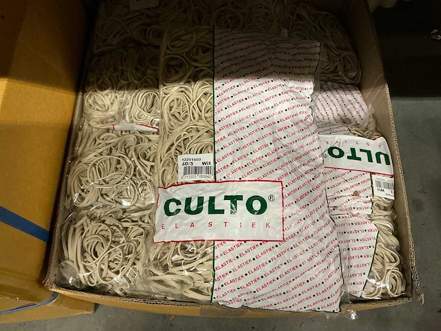 Partij culto elastieken 40/3 wit 1kg per zak (80x) - afbeelding 1 van  4