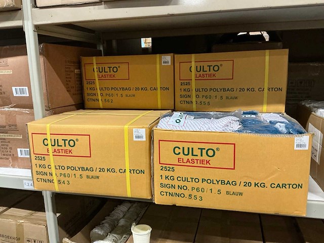Partij culto elastieken 60/1,5 blauw 1kg per zak (120x) - afbeelding 2 van  2