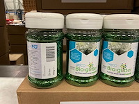 Partij deco bio-glitter light green 150g (109x) - afbeelding 2 van  3