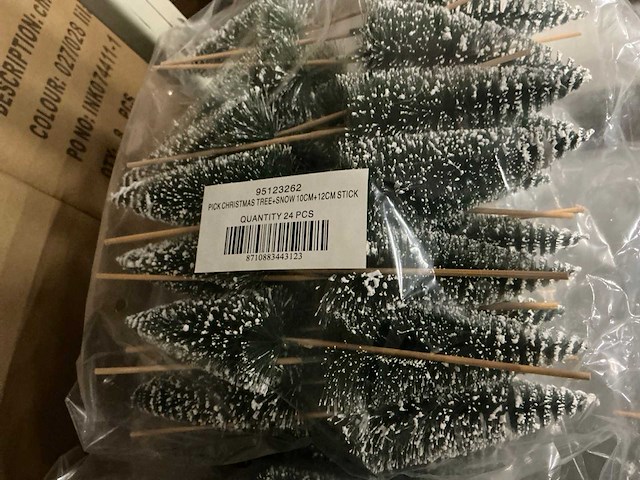 Partij decoratie kerstboompjes on stick (468x) - afbeelding 4 van  4