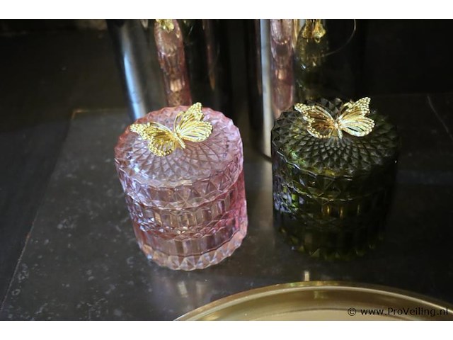 Partij decoratie o.a. waxinelichthouders, schaal & kaarsen - afbeelding 3 van  5