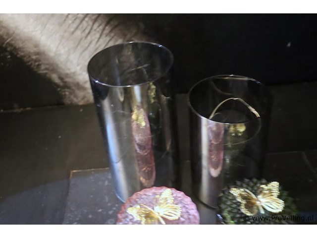 Partij decoratie o.a. waxinelichthouders, schaal & kaarsen - afbeelding 4 van  5