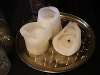 Partij decoratie o.a. waxinelichthouders, schaal & kaarsen - afbeelding 5 van  5