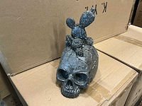 Partij decoratief schedelbeeldje met cactussen h18cm (40x) - afbeelding 1 van  1
