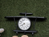 Partij decoratiemateriaal o.a. teak houten schalen (hand) & wandklok - afbeelding 2 van  8