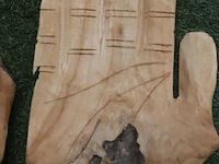 Partij decoratiemateriaal o.a. teak houten schalen (hand) & wandklok - afbeelding 5 van  8