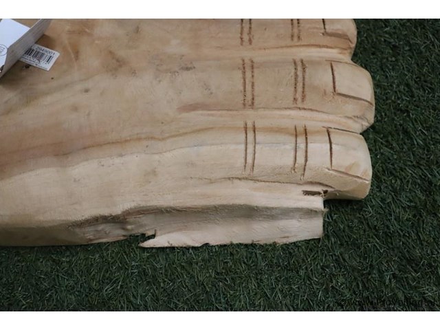 Partij decoratiemateriaal o.a. teak houten schalen (hand) & wandklok - afbeelding 6 van  8