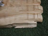Partij decoratiemateriaal o.a. teak houten schalen (hand) & wandklok - afbeelding 6 van  8