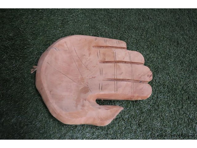 Partij decoratiemateriaal o.a. teak houten schalen (hand) & wandklok - afbeelding 7 van  8