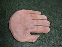 Partij decoratiemateriaal o.a. teak houten schalen (hand) & wandklok - afbeelding 7 van  8