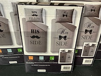 Partij dekbedovertrek sets his/her side mustache taupe (202x) - afbeelding 2 van  3