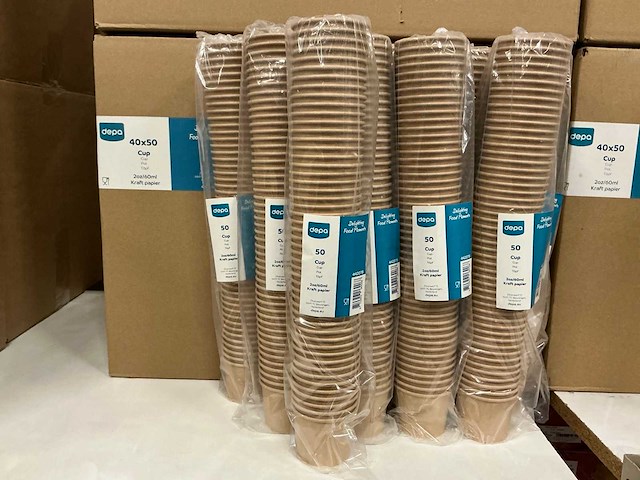 Partij depa cup 2oz/60ml kraft papier (9100x) - afbeelding 1 van  4